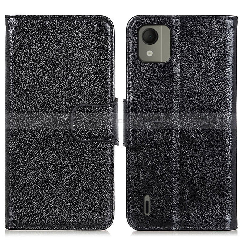 Custodia Portafoglio In Pelle Cover con Supporto N05P per Nokia C110 Nero