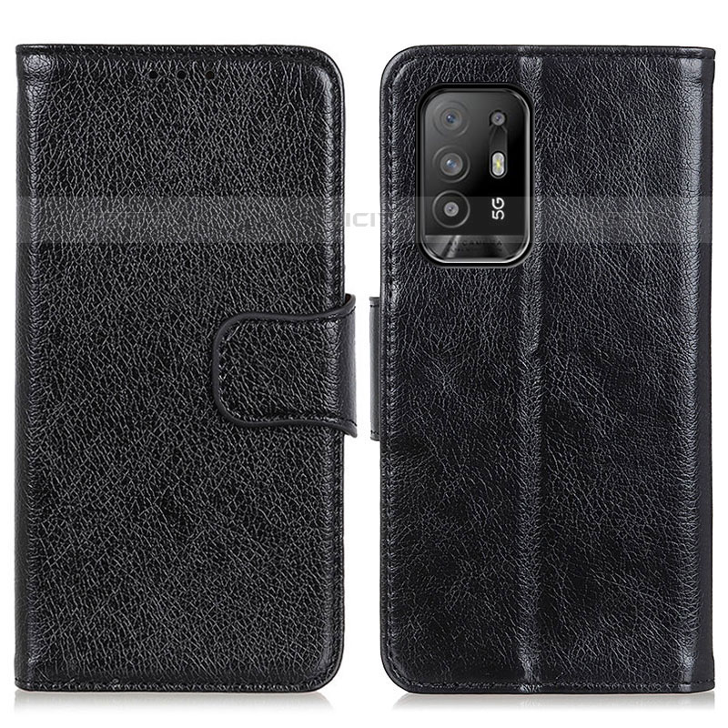 Custodia Portafoglio In Pelle Cover con Supporto N05P per Oppo A95 5G Nero