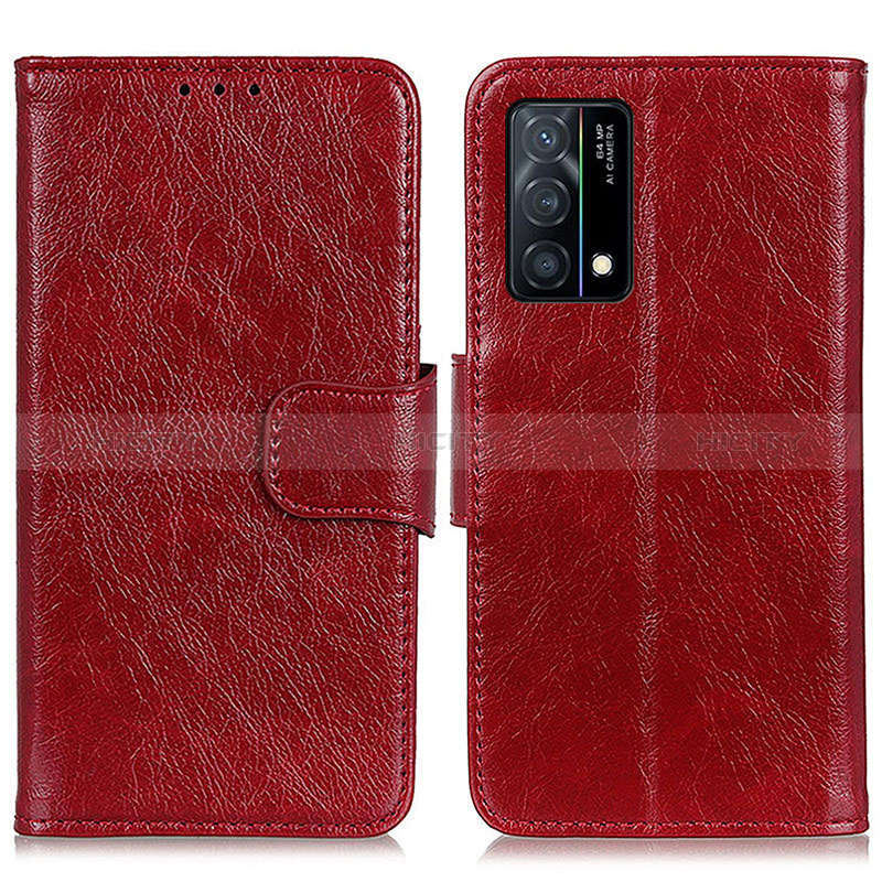 Custodia Portafoglio In Pelle Cover con Supporto N05P per Oppo K9 5G Rosso