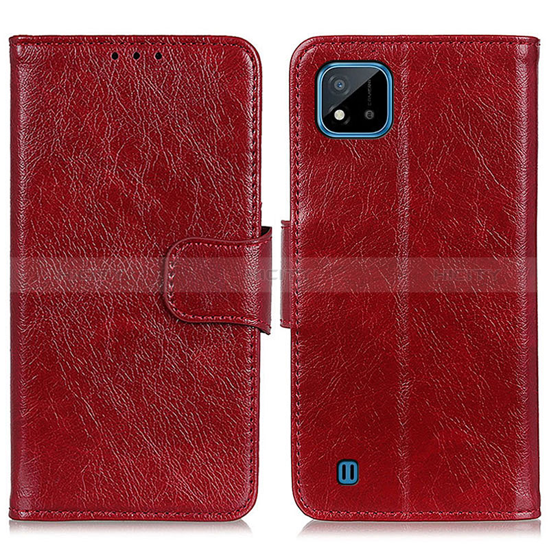 Custodia Portafoglio In Pelle Cover con Supporto N05P per Realme C11 (2021) Rosso