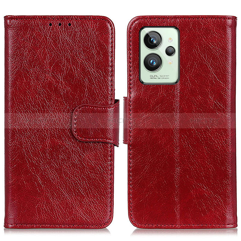 Custodia Portafoglio In Pelle Cover con Supporto N05P per Realme GT2 Pro 5G Rosso