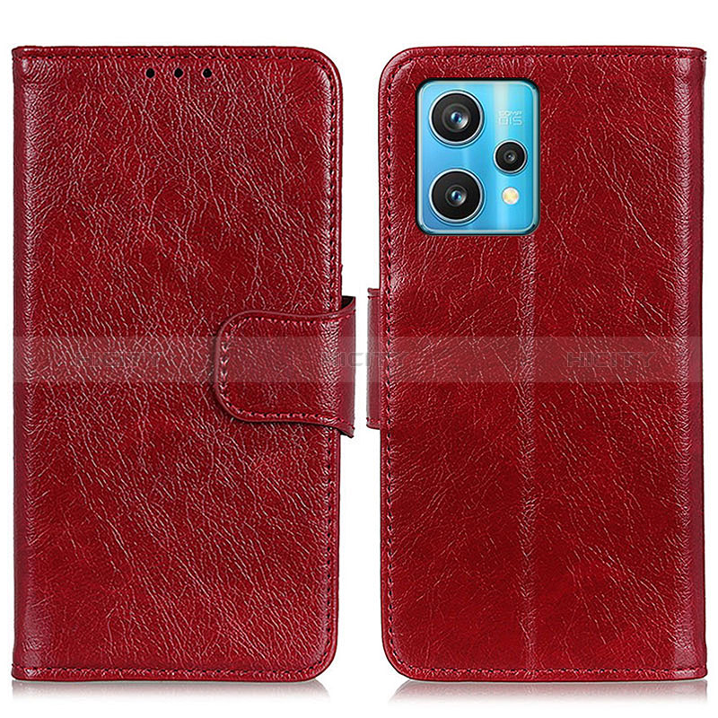 Custodia Portafoglio In Pelle Cover con Supporto N05P per Realme Narzo 50 Pro 5G Rosso