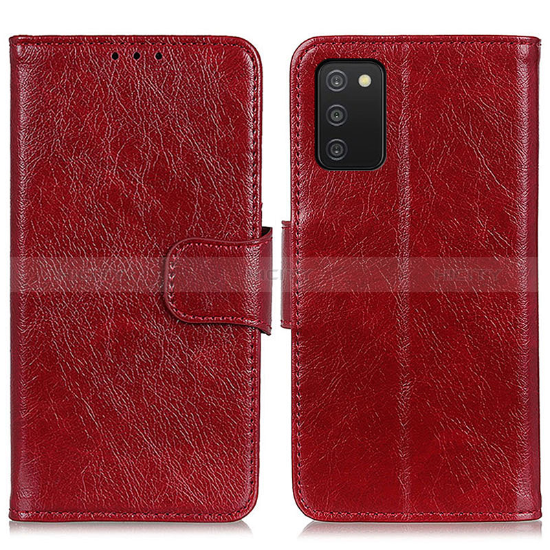 Custodia Portafoglio In Pelle Cover con Supporto N05P per Samsung Galaxy A02s Rosso