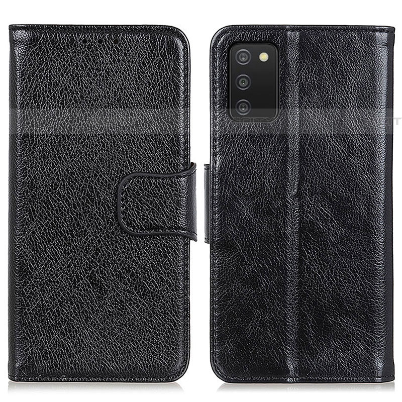 Custodia Portafoglio In Pelle Cover con Supporto N05P per Samsung Galaxy A03s Nero