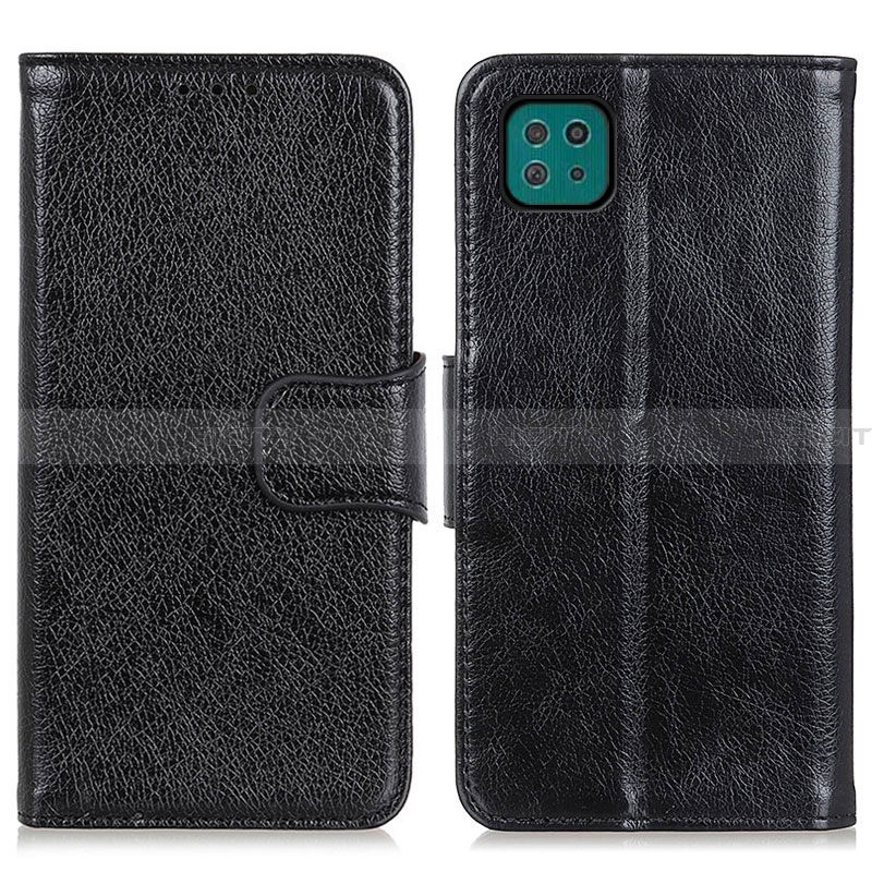 Custodia Portafoglio In Pelle Cover con Supporto N05P per Samsung Galaxy A22 5G Nero