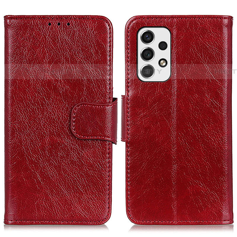 Custodia Portafoglio In Pelle Cover con Supporto N05P per Samsung Galaxy A53 5G Rosso