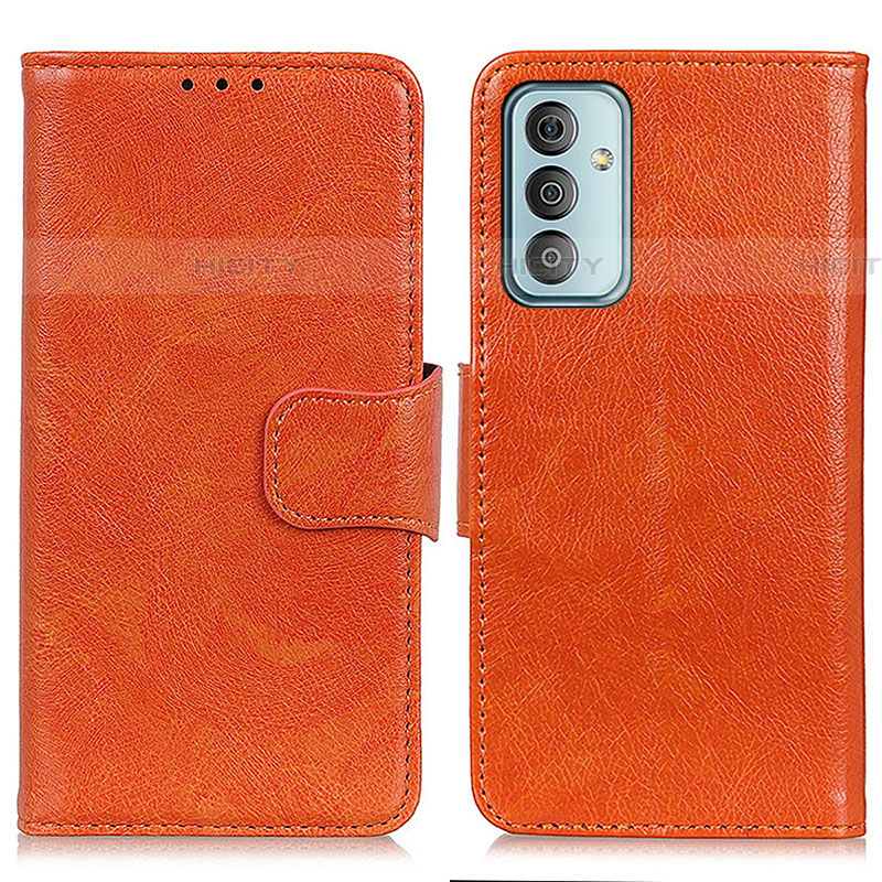 Custodia Portafoglio In Pelle Cover con Supporto N05P per Samsung Galaxy F13 4G Arancione