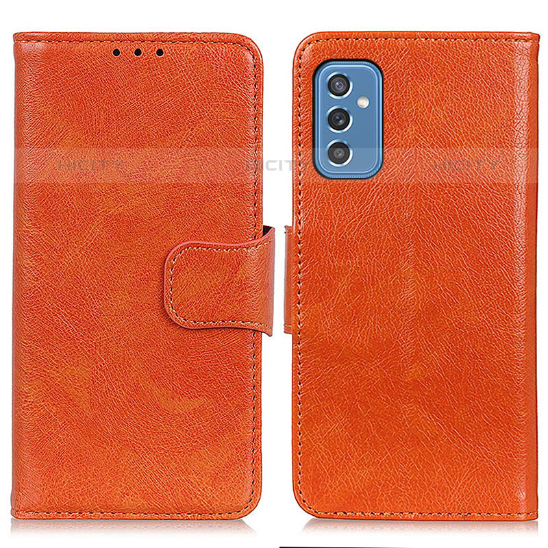 Custodia Portafoglio In Pelle Cover con Supporto N05P per Samsung Galaxy M52 5G Arancione