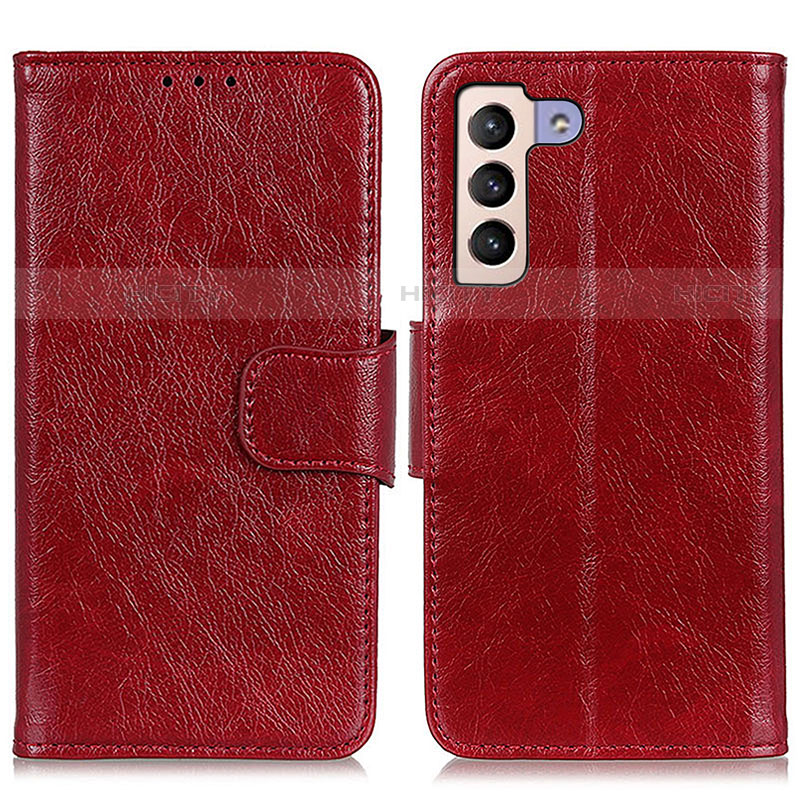 Custodia Portafoglio In Pelle Cover con Supporto N05P per Samsung Galaxy S21 5G Rosso