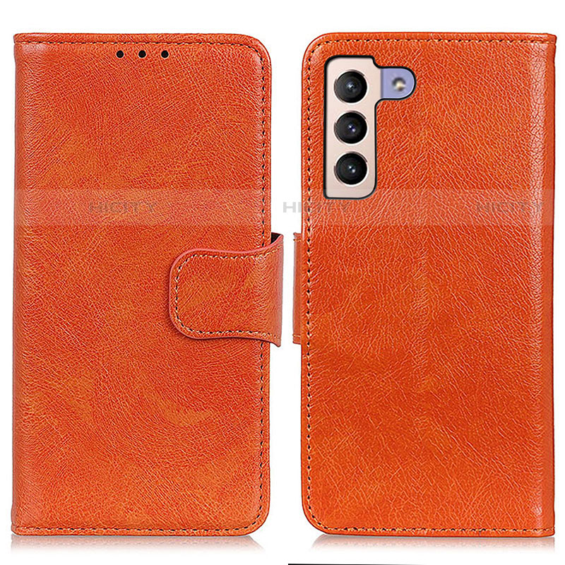 Custodia Portafoglio In Pelle Cover con Supporto N05P per Samsung Galaxy S21 Plus 5G Arancione