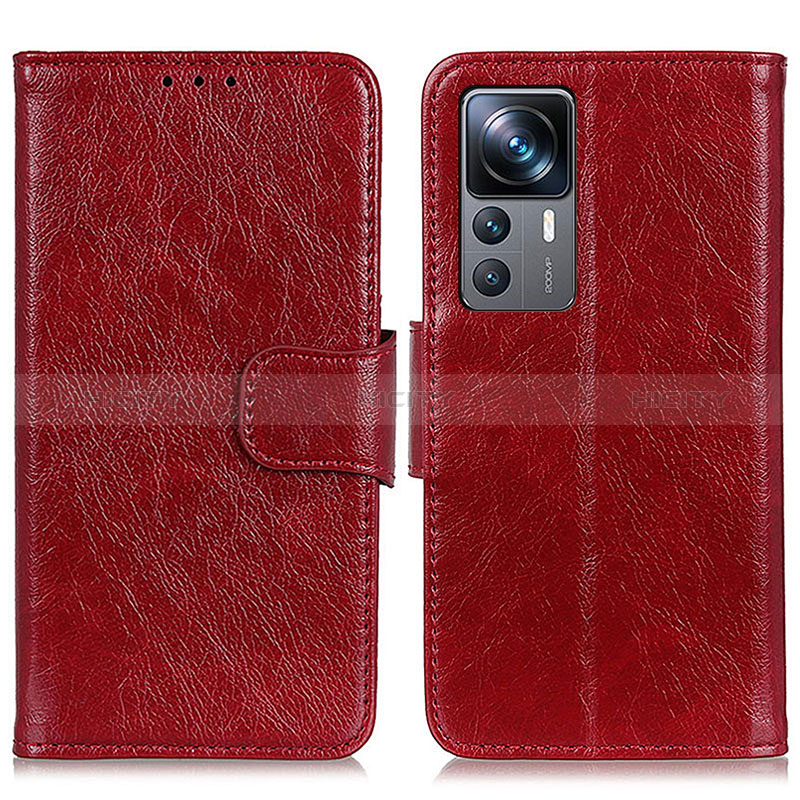 Custodia Portafoglio In Pelle Cover con Supporto N05P per Xiaomi Mi 12T 5G Rosso