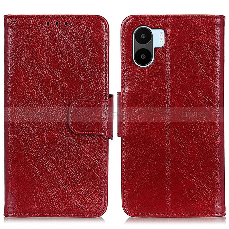 Custodia Portafoglio In Pelle Cover con Supporto N05P per Xiaomi Poco C50 Rosso