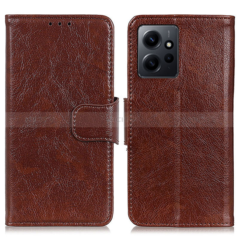 Custodia Portafoglio In Pelle Cover con Supporto N05P per Xiaomi Redmi Note 12 4G Marrone