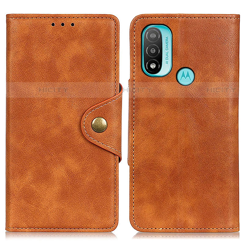 Custodia Portafoglio In Pelle Cover con Supporto N06P per Motorola Moto E40 Marrone