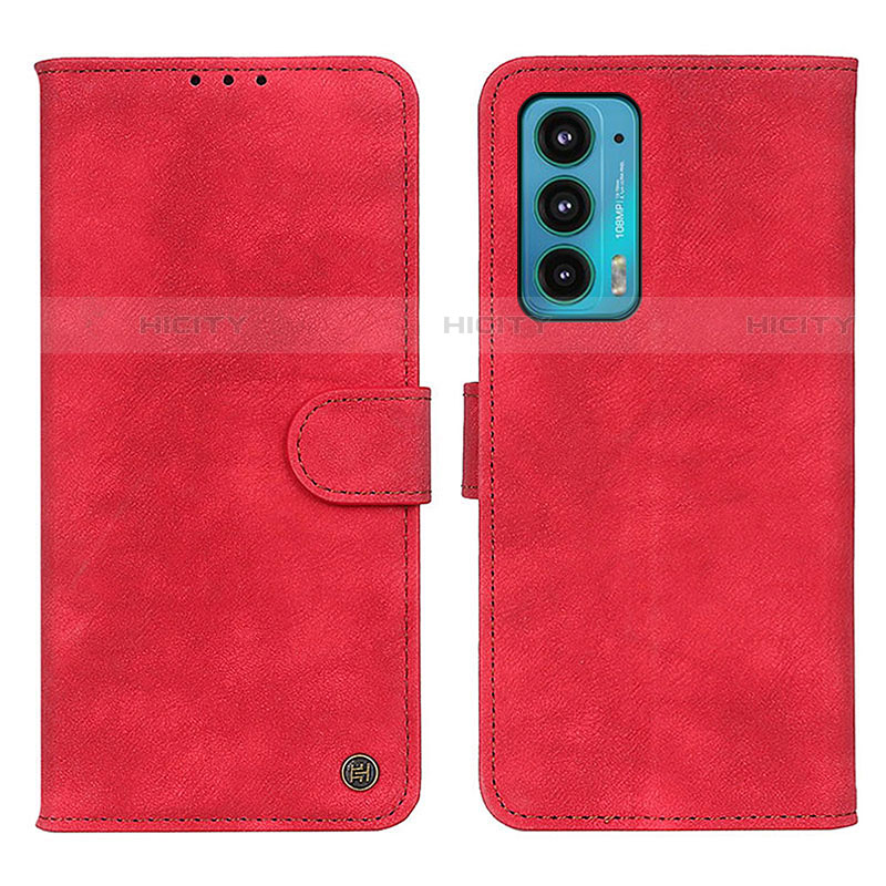 Custodia Portafoglio In Pelle Cover con Supporto N06P per Motorola Moto Edge 20 5G Rosso