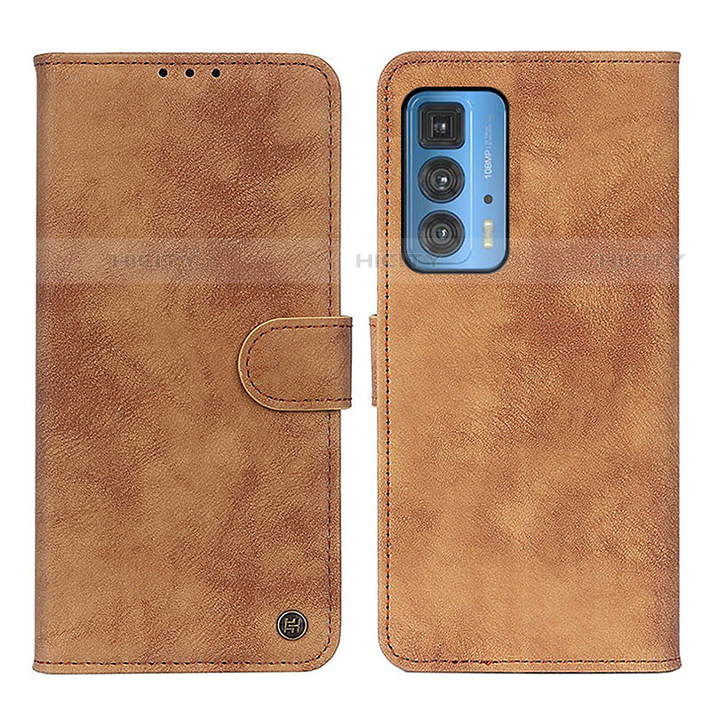 Custodia Portafoglio In Pelle Cover con Supporto N06P per Motorola Moto Edge 20 Pro 5G Marrone