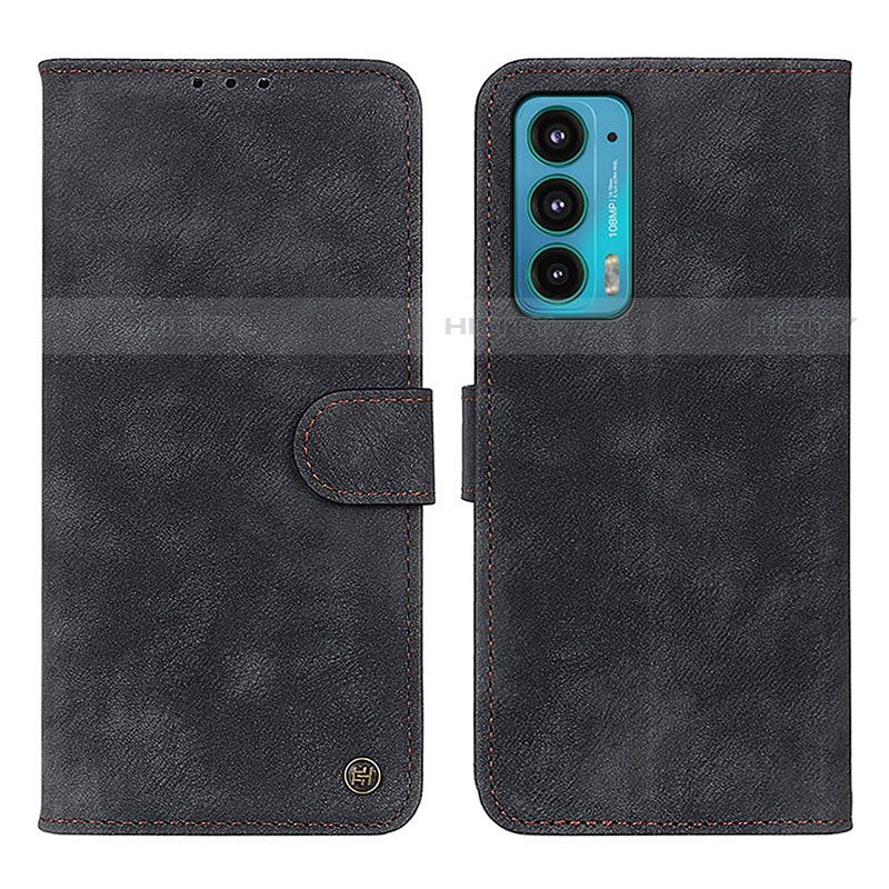 Custodia Portafoglio In Pelle Cover con Supporto N06P per Motorola Moto Edge Lite 5G Nero