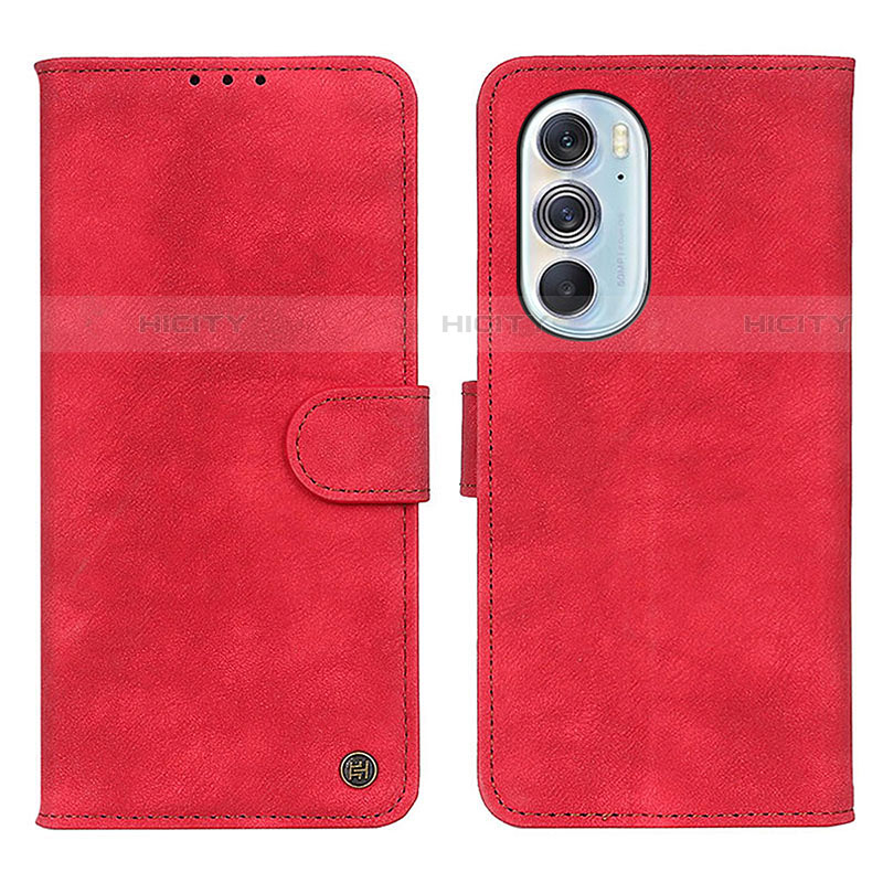 Custodia Portafoglio In Pelle Cover con Supporto N06P per Motorola Moto Edge Plus (2022) 5G Rosso