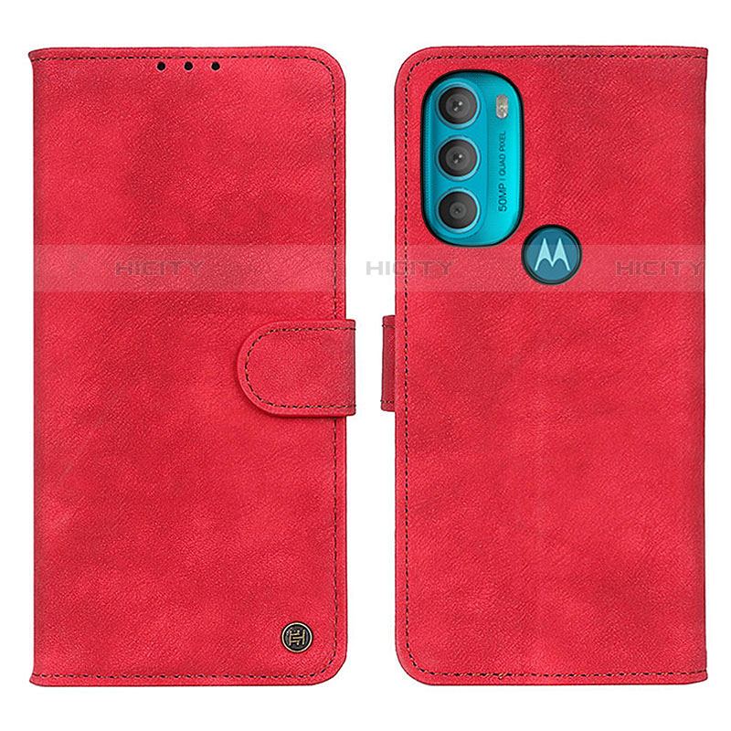 Custodia Portafoglio In Pelle Cover con Supporto N06P per Motorola Moto G71 5G Rosso