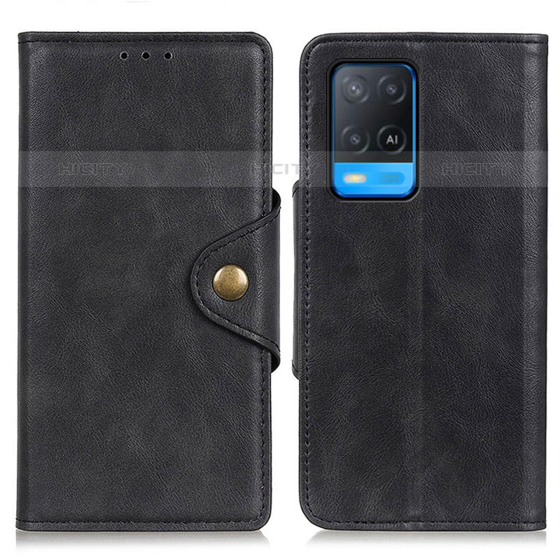 Custodia Portafoglio In Pelle Cover con Supporto N06P per Oppo A54 4G Nero