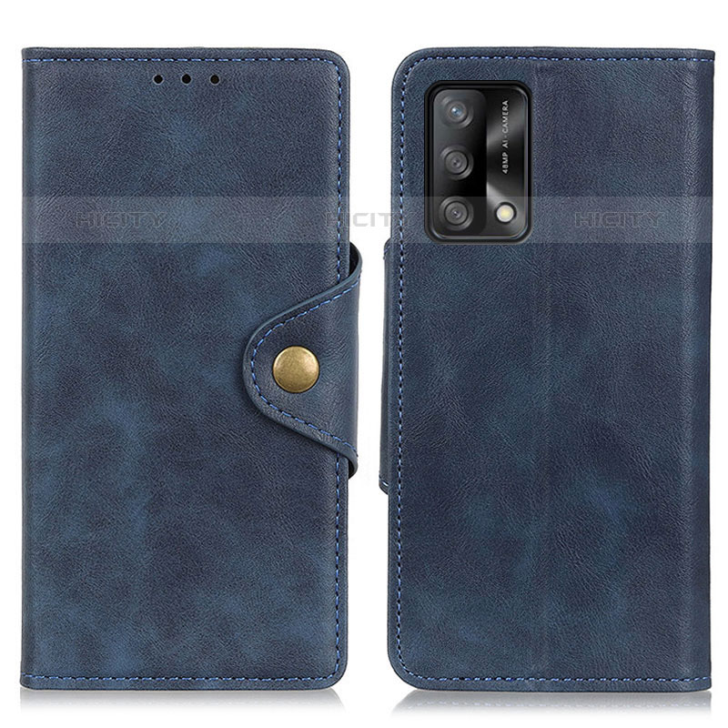 Custodia Portafoglio In Pelle Cover con Supporto N06P per Oppo A74 4G Blu