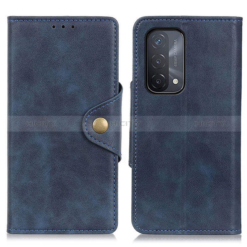 Custodia Portafoglio In Pelle Cover con Supporto N06P per Oppo A74 5G Blu