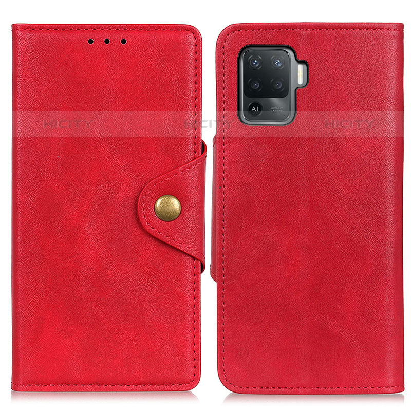 Custodia Portafoglio In Pelle Cover con Supporto N06P per Oppo A94 4G Rosso