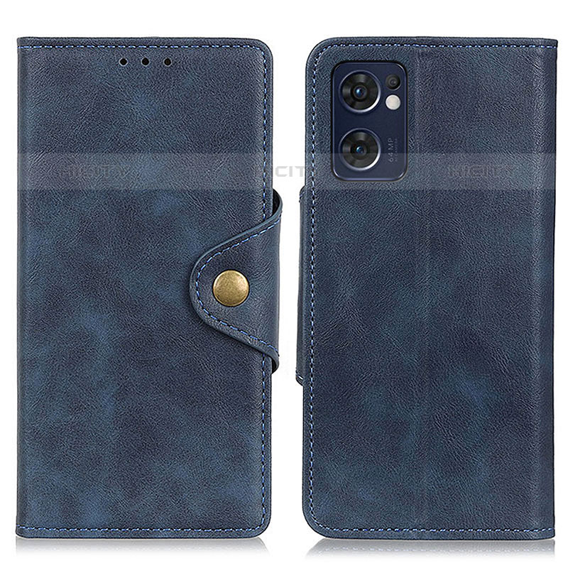 Custodia Portafoglio In Pelle Cover con Supporto N06P per Oppo Reno7 5G Blu