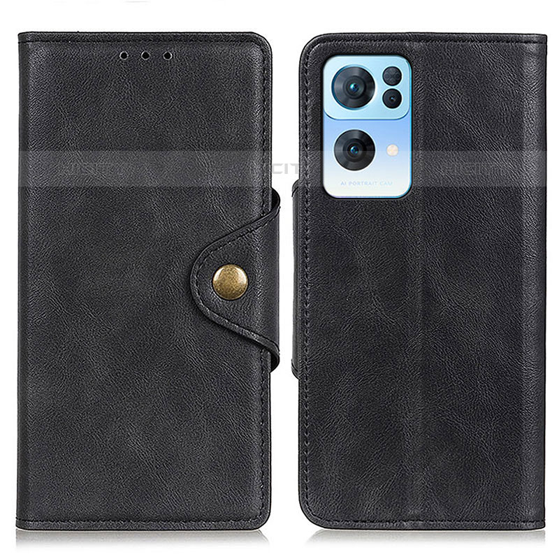 Custodia Portafoglio In Pelle Cover con Supporto N06P per Oppo Reno7 Pro 5G Nero