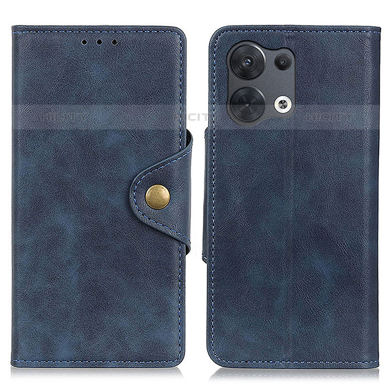 Custodia Portafoglio In Pelle Cover con Supporto N06P per Oppo Reno8 5G Blu