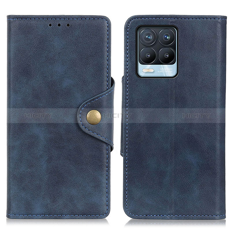 Custodia Portafoglio In Pelle Cover con Supporto N06P per Realme 8 4G Blu