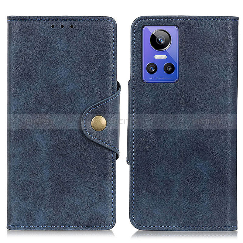 Custodia Portafoglio In Pelle Cover con Supporto N06P per Realme GT Neo3 5G Blu