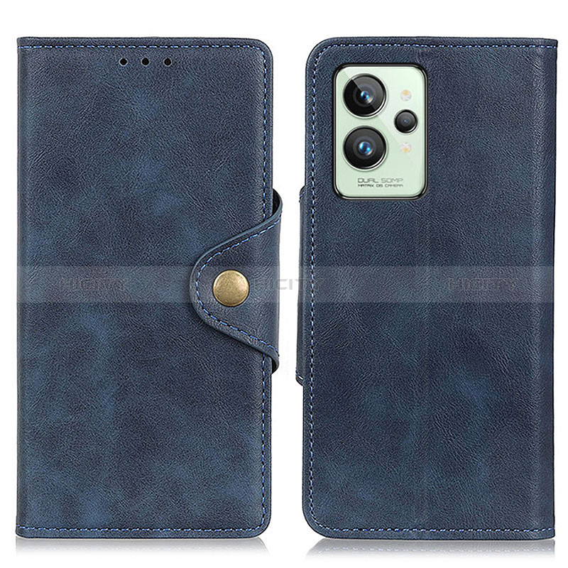 Custodia Portafoglio In Pelle Cover con Supporto N06P per Realme GT2 Pro 5G Blu