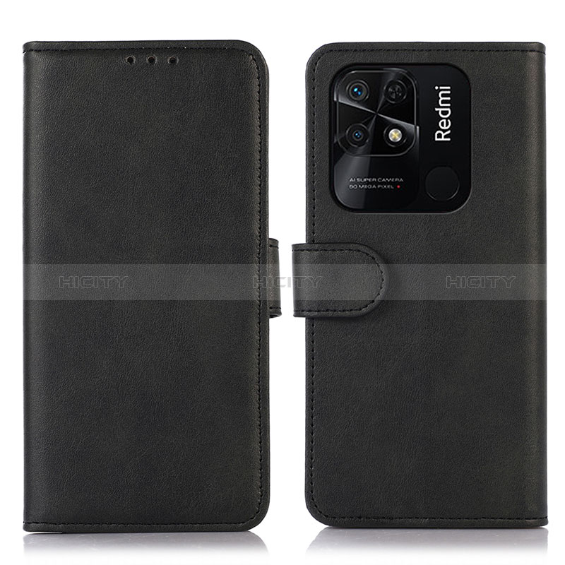 Custodia Portafoglio In Pelle Cover con Supporto N06P per Xiaomi Redmi 10 India Nero