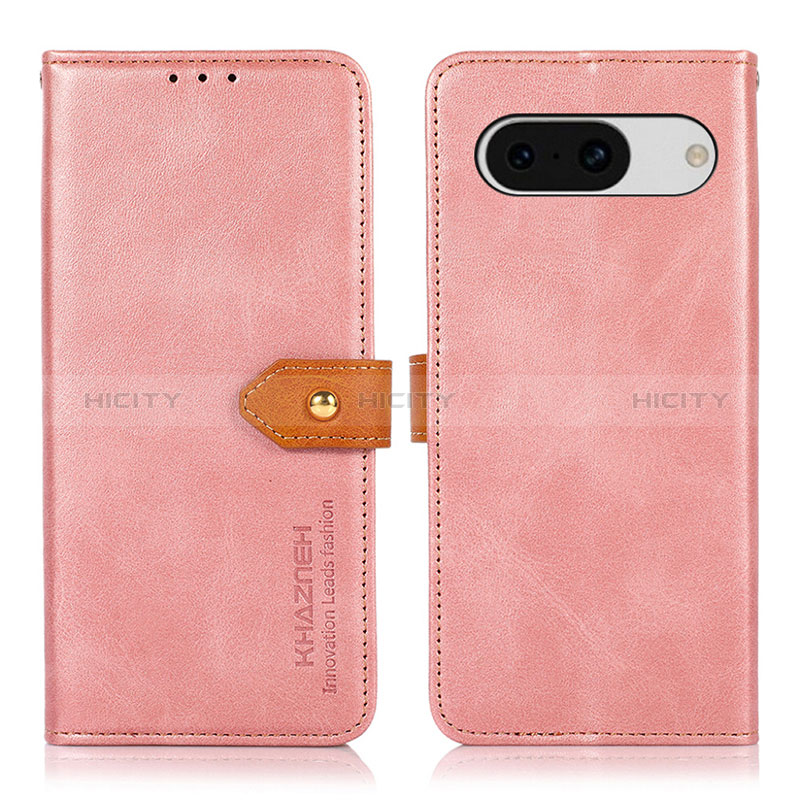 Custodia Portafoglio In Pelle Cover con Supporto N07P per Google Pixel 8a 5G Rosa