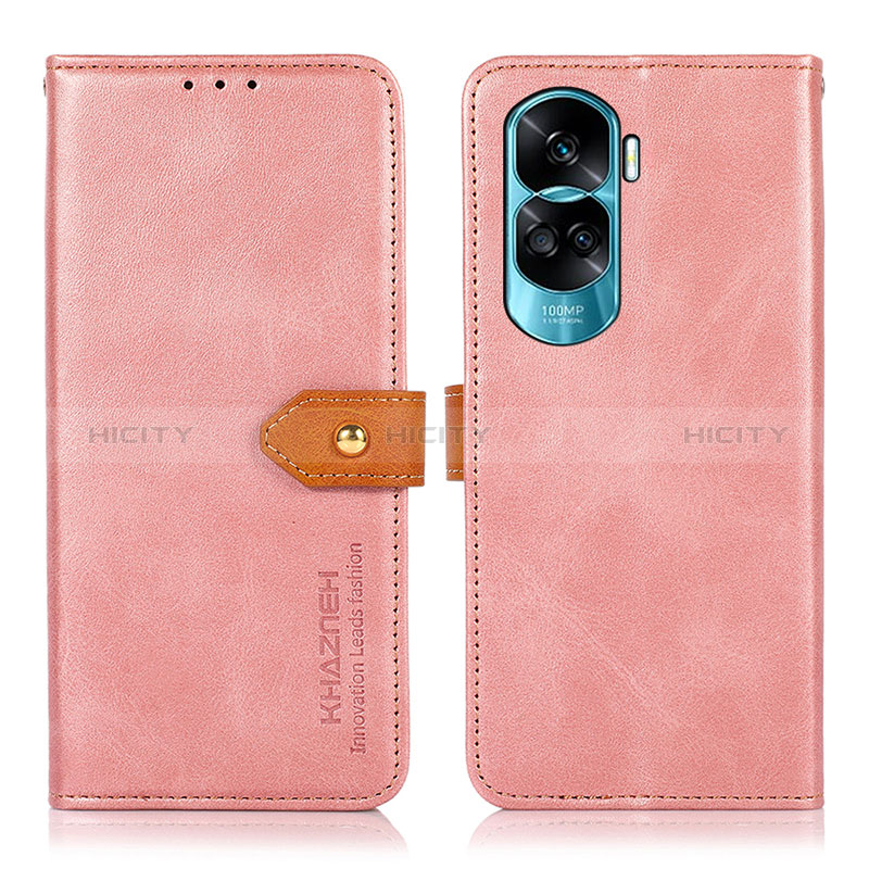 Custodia Portafoglio In Pelle Cover con Supporto N07P per Huawei Honor 90 Lite 5G Rosa