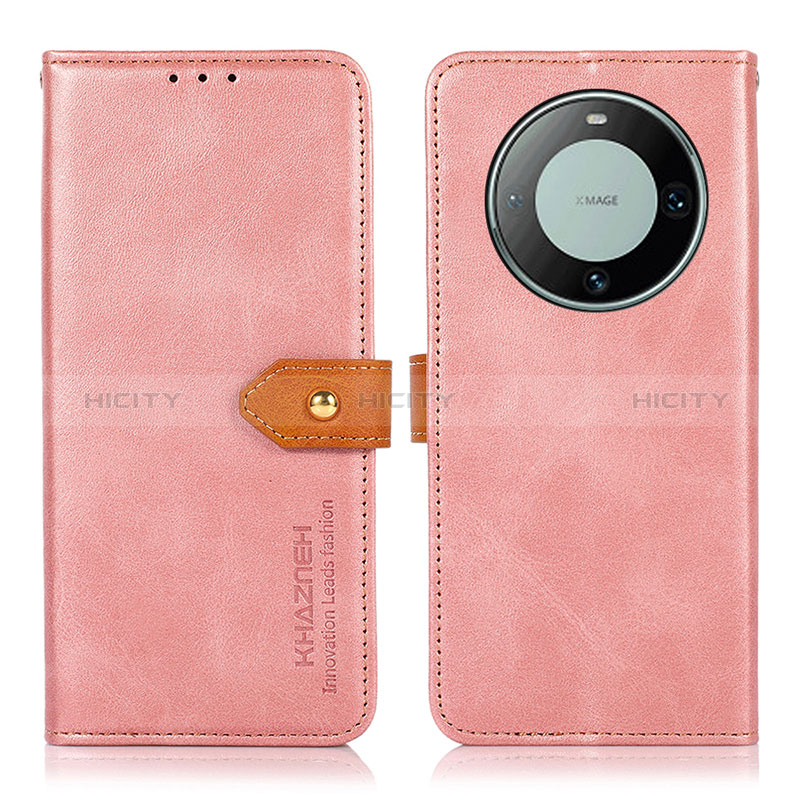 Custodia Portafoglio In Pelle Cover con Supporto N07P per Huawei Mate 60 Pro+ Plus Rosa