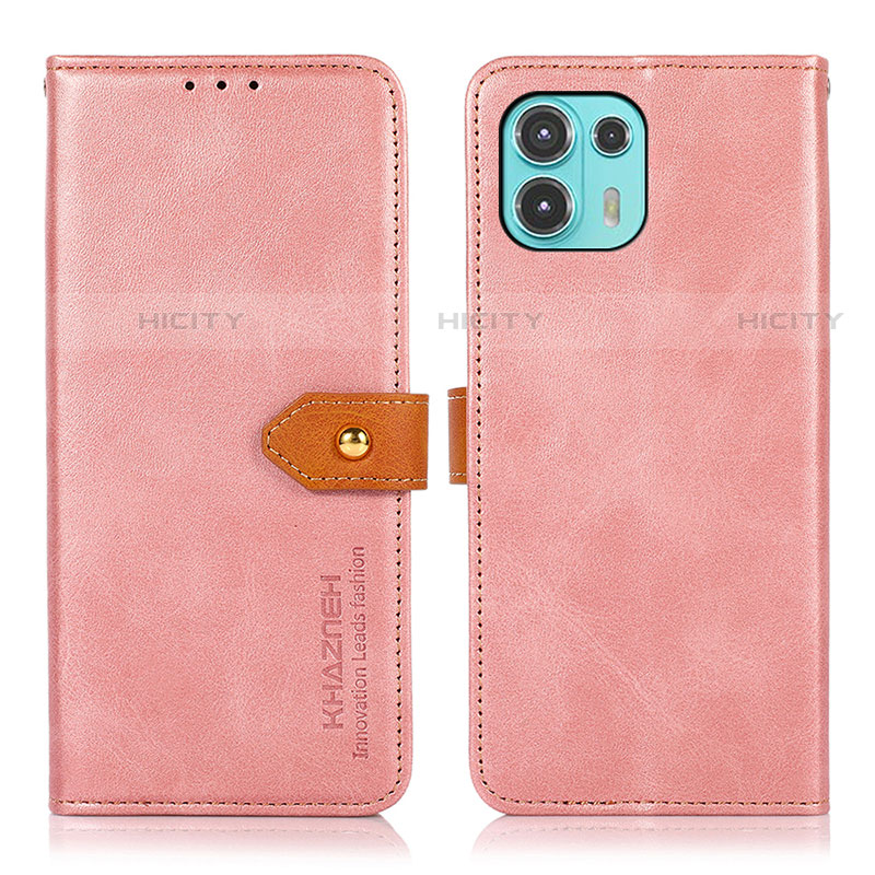 Custodia Portafoglio In Pelle Cover con Supporto N07P per Motorola Moto Edge 20 Lite 5G Rosa