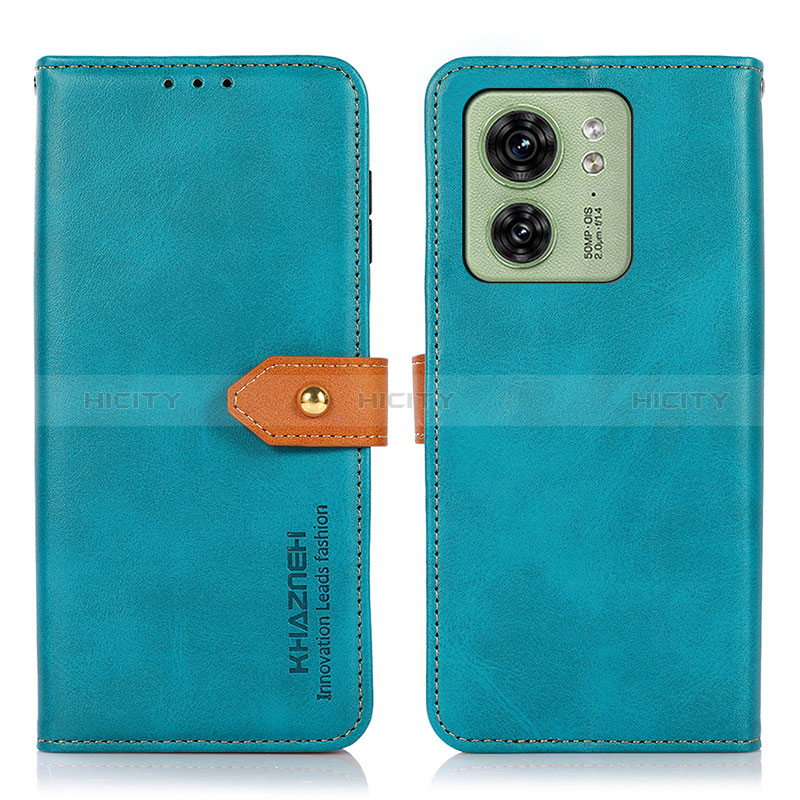 Custodia Portafoglio In Pelle Cover con Supporto N07P per Motorola Moto Edge (2023) 5G Ciano