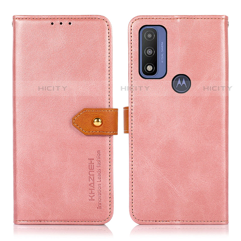 Custodia Portafoglio In Pelle Cover con Supporto N07P per Motorola Moto G Pure Rosa