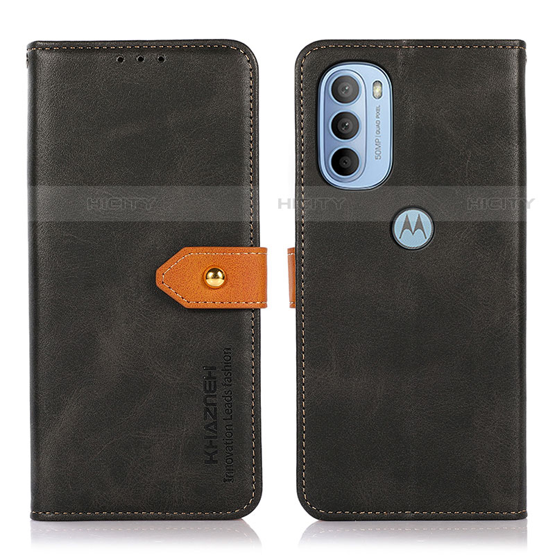 Custodia Portafoglio In Pelle Cover con Supporto N07P per Motorola Moto G31 Nero