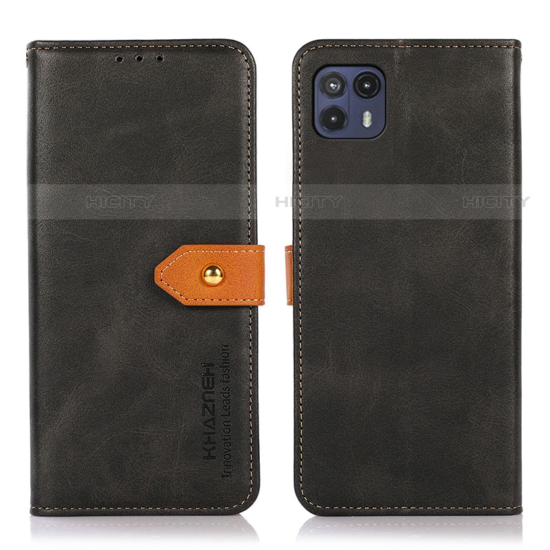 Custodia Portafoglio In Pelle Cover con Supporto N07P per Motorola Moto G50 5G Nero