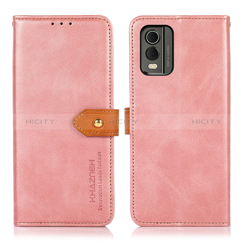 Custodia Portafoglio In Pelle Cover con Supporto N07P per Nokia C32 Rosa