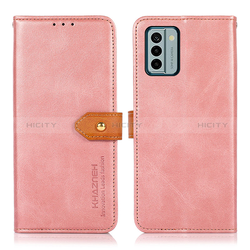 Custodia Portafoglio In Pelle Cover con Supporto N07P per Nokia G22 Rosa