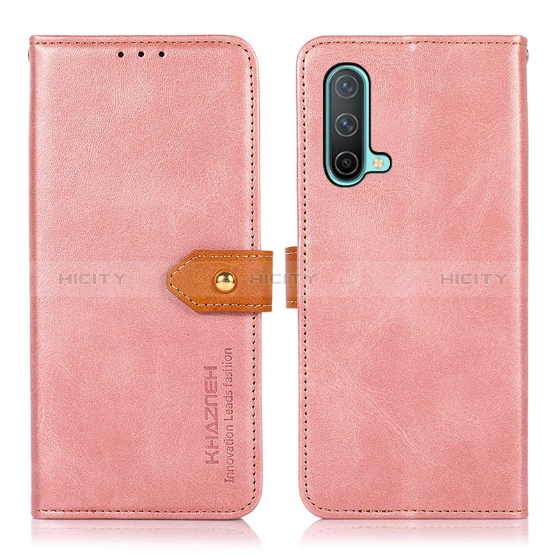 Custodia Portafoglio In Pelle Cover con Supporto N07P per OnePlus Nord CE 5G Rosa