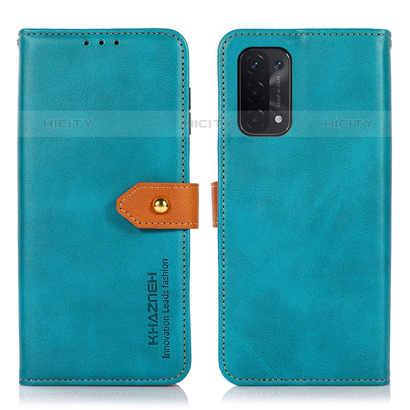 Custodia Portafoglio In Pelle Cover con Supporto N07P per OnePlus Nord N200 5G Ciano