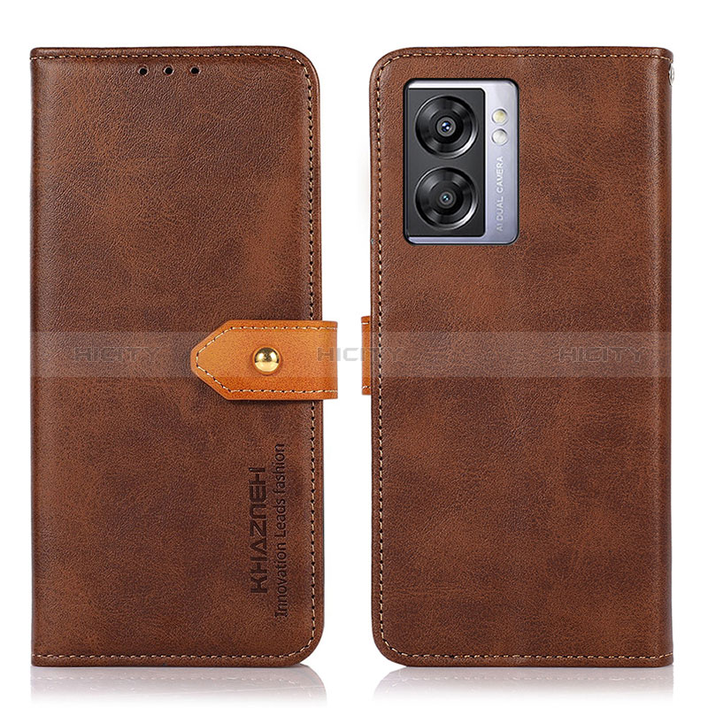 Custodia Portafoglio In Pelle Cover con Supporto N07P per Oppo K10 5G India Marrone