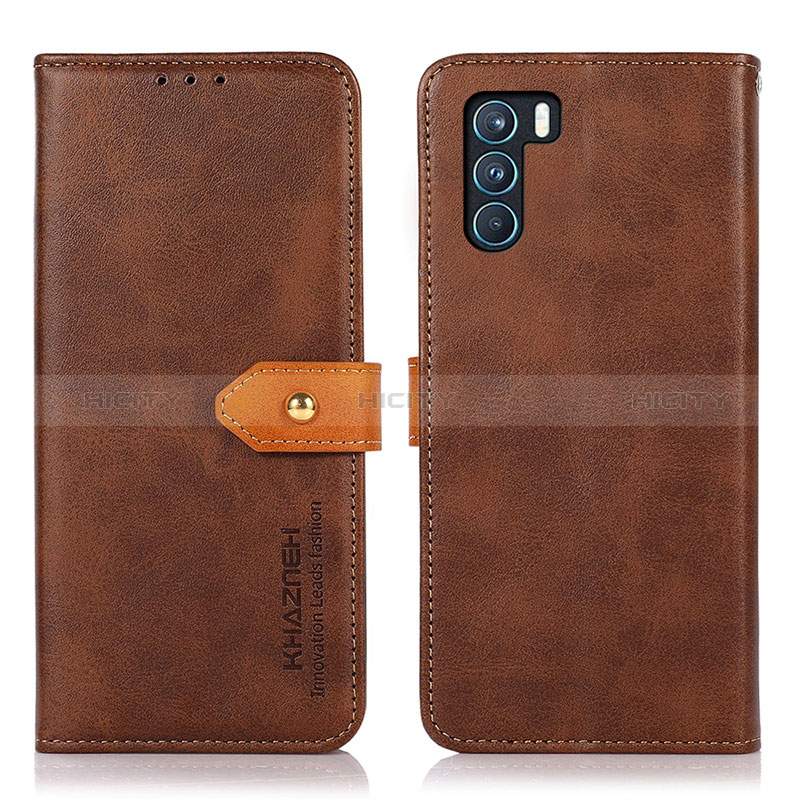 Custodia Portafoglio In Pelle Cover con Supporto N07P per Oppo K9 Pro 5G Marrone