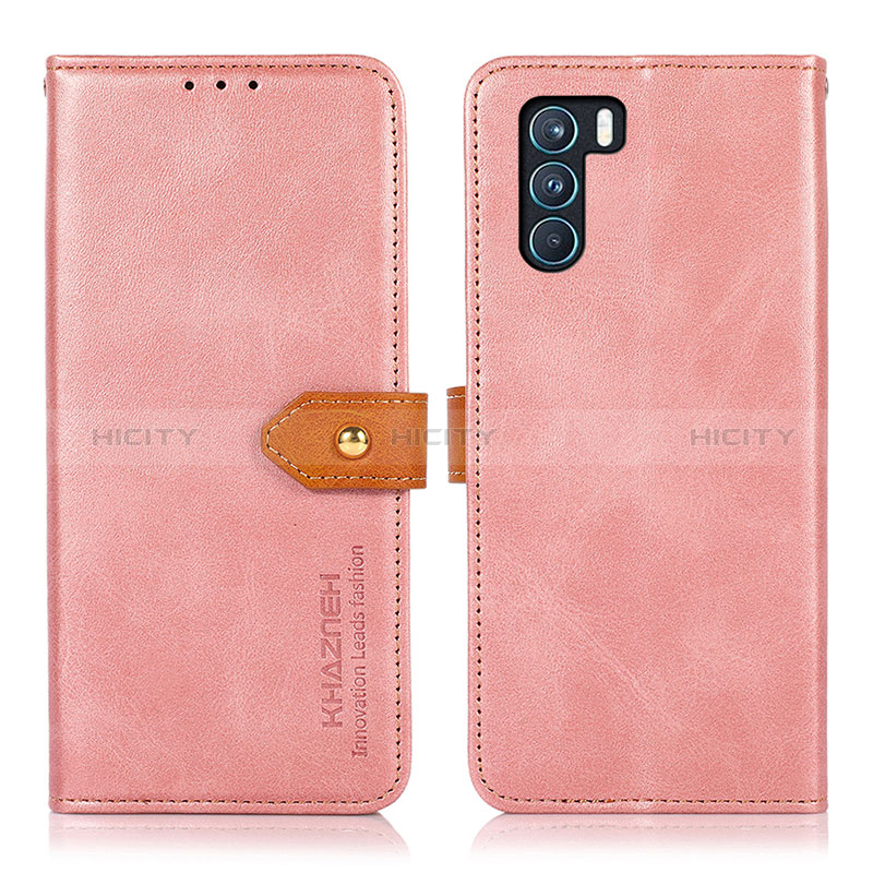 Custodia Portafoglio In Pelle Cover con Supporto N07P per Oppo K9 Pro 5G Rosa