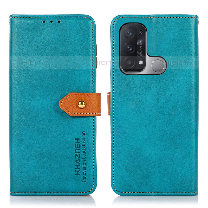 Custodia Portafoglio In Pelle Cover con Supporto N07P per Oppo Reno5 A Ciano